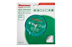Диск алмазный сплошной по керамограниту Flex 206-224 ВD CG (230x2.2x25.4 мм) Hammer 310206