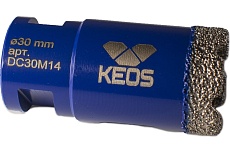 Коронка алмазная по керамограниту PRO 30 мм, M14 KEOS DC30M14