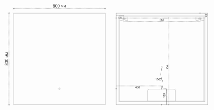 Зеркало Grossman Pragma-норма 80x80 см с подсветкой и подогревом