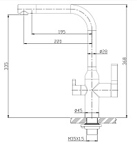 Смеситель для кухни BelBagno BB-LAM57-IN, нержавеющая сталь