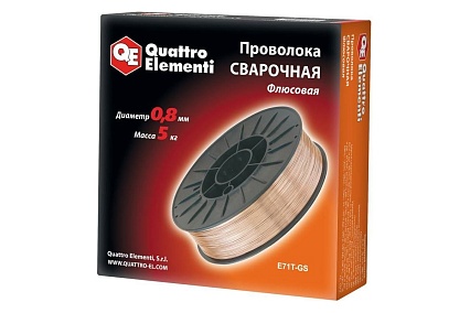 Проволока сварочная флюсовая (5 кг; 0.8 мм) Quattro Elementi 770-377