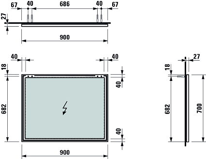 Зеркало Laufen Frame 25 4.4740.5.900.144.1 90 см