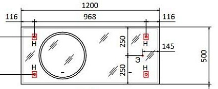 Зеркало Jorno Modulare Mdlr.02.120/W/JR 120 см реверсивное с подсветкой