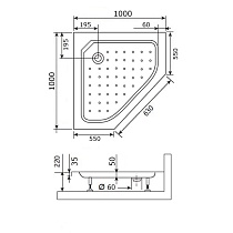 Поддон для душа RGW STYLE-TR 100x100 см