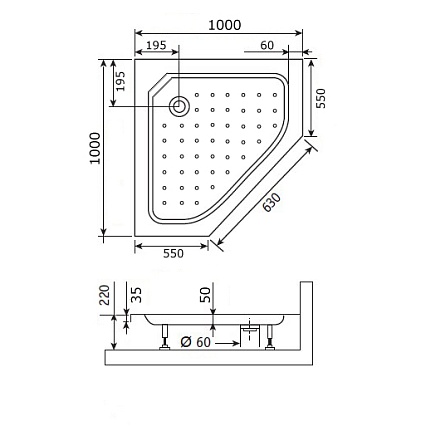 Поддон для душа RGW STYLE-TR 100x100 см