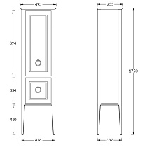 Шкаф пенал Kerama Marazzi Plaza Classic 175 см орех