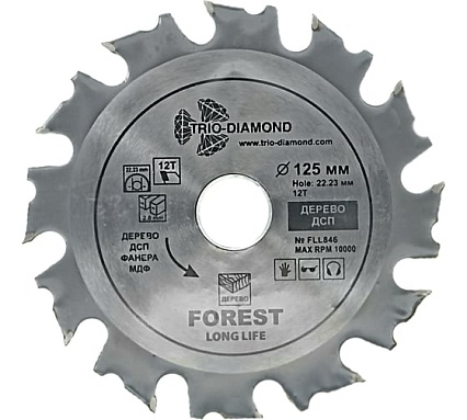 Диск пильный 125х22.23/16 мм, 12Т TRIO-DIAMOND FLL846