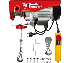 Электрическая таль Quattro Elementi TL-500 1100 Вт, 250/500 кг, трос 12 м, блок полиспаст в компл. 793-695