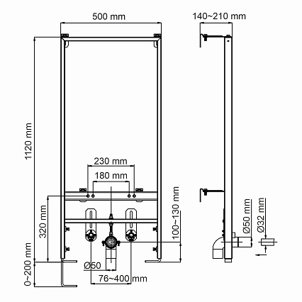 Инсталляция для биде WasserKraft Aller 10BDT.020