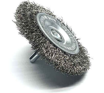 Щетка дисковая гофрированная Lessmann Д75x10, ROF 0.30 мм, хвостовик 6мм 410135