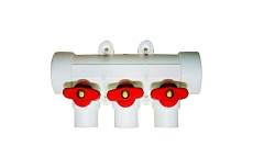 Коллектор полипропиленовый с кранами на 3 выхода Санакс м32x20 771484