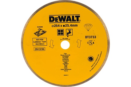 Диск алмазный по плитке (254х25.4 мм) для плиткореза D24000 DeWalt DT 3733