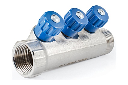 Коллектор с регулировочными вентилями PROFACTOR в/н 1" х 3 вых 1/2"нар PF MV 269.3