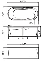 Акриловая ванна Marka One Vita 150x70