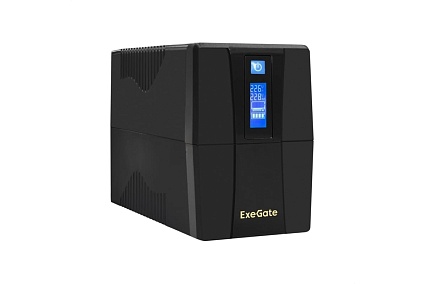 Источник бесперебойного питания Exegate SpecialPro Smart LLB-600.LCD.AVR.2SH 600VA 360W, LCD, AVR, 2*Schuko, Black 292765
