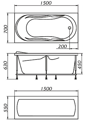 Акриловая ванна Marka One Vita 150x70