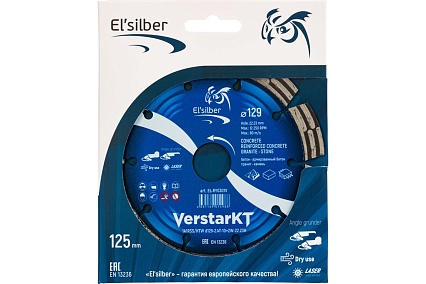 Диск алмазный VerstarKR 1A1RSS/HTW D129-2.4T-10+2W-22.23H Elsilber EL-RY0301V