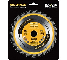 Диск пильный по дереву WoodMaker 210x30 мм, Z=24, АТВ Diamond Industrial DIDD210Z24