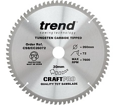 Пильный диск 260 мм 72 зуба Trend CSB/CC26072