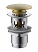 Донный клапан Vincea DPU-1B01BG с переливом, click-clack, брашированное золото