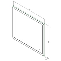 Зеркало Aquanet Ирис 90x80 см с подсветкой, антипар 00326447