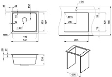 Кухонная мойка Granula Kitchen Space KS-5501U 55 см алюминиум