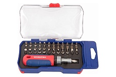 Отвертка с храповым механизмом и набор бит WORKPRO W021182