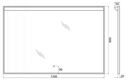Зеркало BelBagno SPC-UNO-1200-800-TCH 120x80 см, с подсветкой
