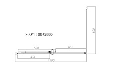 Душевой уголок Vincea Dice VSR-4D8011CLB 110x80 черный, прозрачный