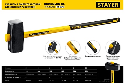 Кувалда с удлинённой рукояткой Stayer Hercules 4 кг 20110-4_z03