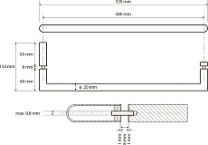 Полотенцедержатель Bemeta Omega 104204352 52 см для стеклянной двери