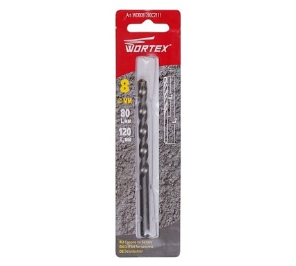 Сверло по бетону 8x120 мм Wortex WDB081200C2111