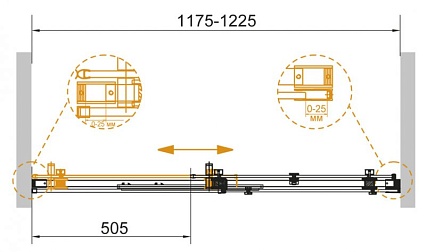 Душевая дверь Cezares Stylus-Soft 120x195 STYLUS-SOFT-BF-1-120-C-Cr прозрачная