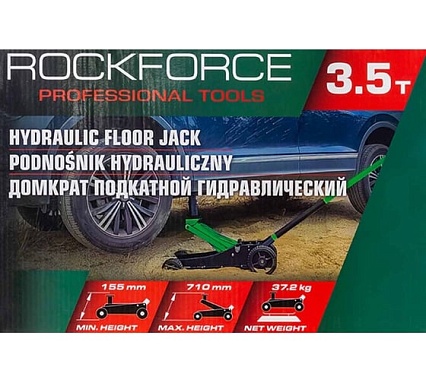 Подкатной гидравлический домкрат Rockforce 3.5т, h min 155мм, h max 710 мм RF-T830018Z MT(57719)