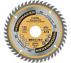 Диск пильный по дереву Woodmaker 125x22.23 мм, Z=48 для УШМ ATB Diamond Industrial DIDD125Z48