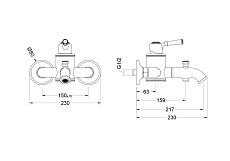 Смеситель для ванны Aquatek Классик AQ1540PG полированное золото