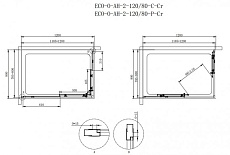 Душевой уголок Cezares ECO-O-AH-2-120/80-C-Cr 120x80 прозрачный, прямоугольный