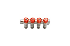 Коллектор VRT 3/4&quot;x1/2&quot;, с регулировочными вентилями, 4 выхода 524078