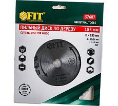 Диск пильный по дереву (185х20 мм; 36Т) для циркулярных пил FIT 37687
