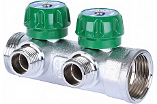 Регулирующий коллектор STOUT 1", 2 отвода 1/2", плоское уплотнение SMB-6849-011202 RG008UJF2PTLGU