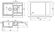 Кухонная мойка Florentina Липси К 78 см, антрацит FSm