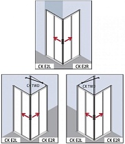 Душевая дверь Kermi Cada XS 88.5-91 см CKE2R09020VPK правая, раздвижная дверь для комбинации со второй дверью