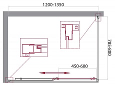 Душевой уголок BelBagno Unique 120-135x80 прозрачный, хром