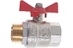 Кран шаровой Valtec Base рукоятка бабочка 3/4" внутренняя-наружная VT.218.N.05