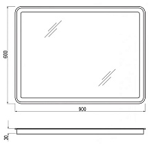 Зеркало Cerutti SPA Эмилия 90x60 см CT8943, с подсветкой