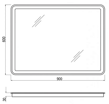 Зеркало Cerutti SPA Эмилия 90x60 см CT8943, с подсветкой