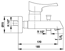 Смеситель для ванны E.C.A. Lotus 102102347