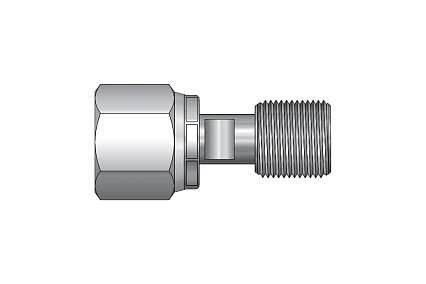 Резьбовой адаптер A-Flow нержавеющий, внешняя NPT 1/4", вращающаяся внутренняя 1/4 G" FASH-MRF-4N-4G