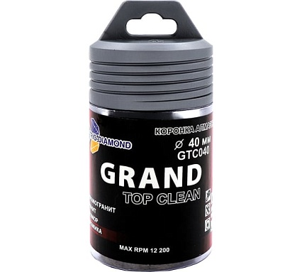 Коронка алмазная по керамограниту TRIO-DIAMOND Grand Top Clean 40 мм, М14 GTC040