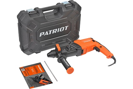 Перфоратор Patriot RH 243 SDS+, мощность 770 Вт, 2.6 Дж, 3 режима работы, макс.диаметр 24 мм, глубиномер, кейс 140301343